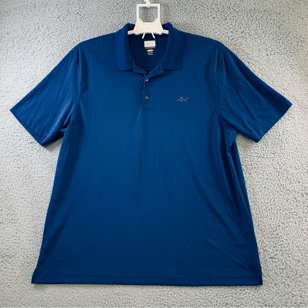 Greg Norman Golf Polo Shirt Men's Play Dry‎ Short Sleeve Light Navy Size XXL